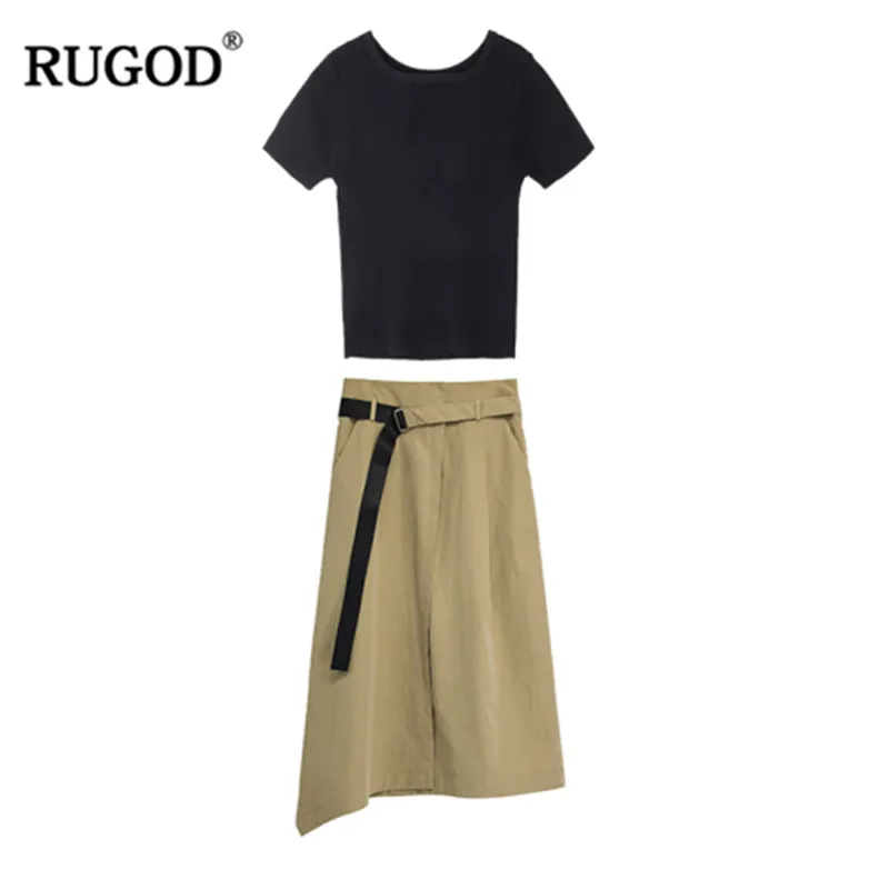 Женский боди RUGOD однотонный топ с поясом и коротким рукавом в Корейском