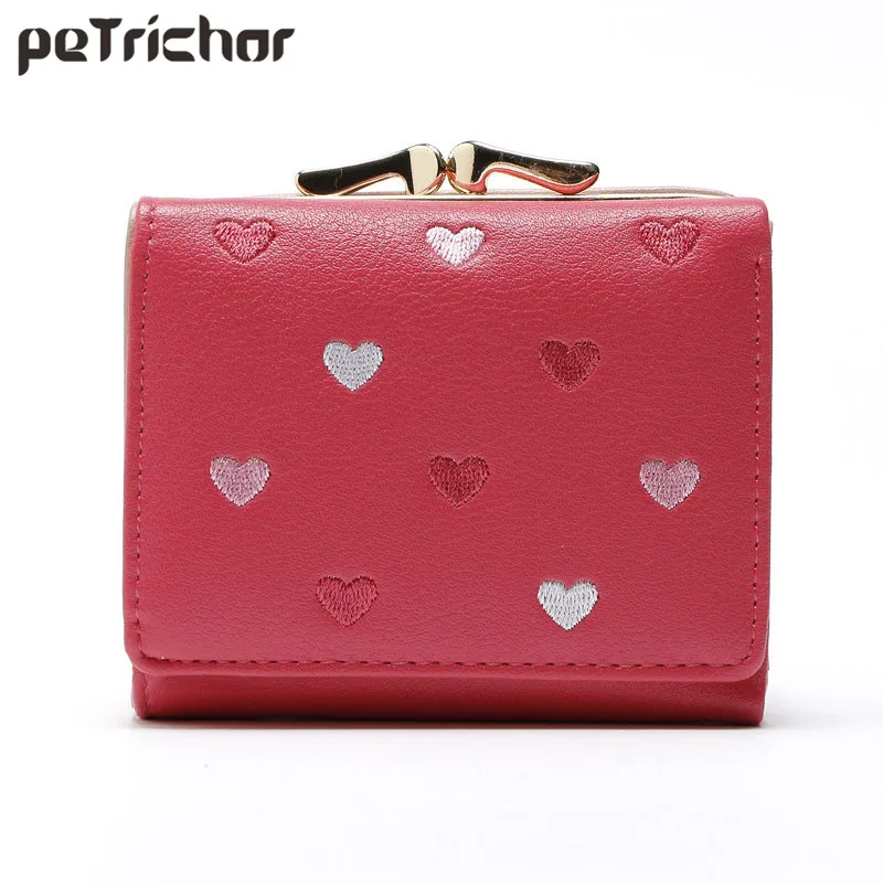 Женский короткий кошелек в Корейском стиле из искусственной кожи с застежкой