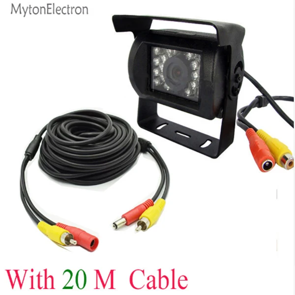 Cam With 20M Cable A 10 м 15 м 20 м видео кабель для автомобиля монитор ночного видения парковочная камера заднего вида/DVD/VCD автомобильный Автобус Грузовик 24 в автомобильный монитор - Название цвета: Cam With 20M Cable A