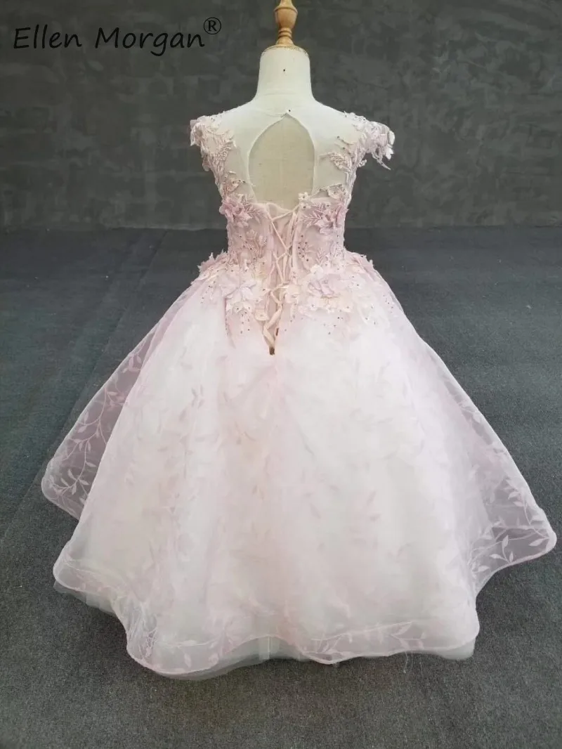 Пышные бальные платья с розовыми цветами для девочек причастия маленьких детей