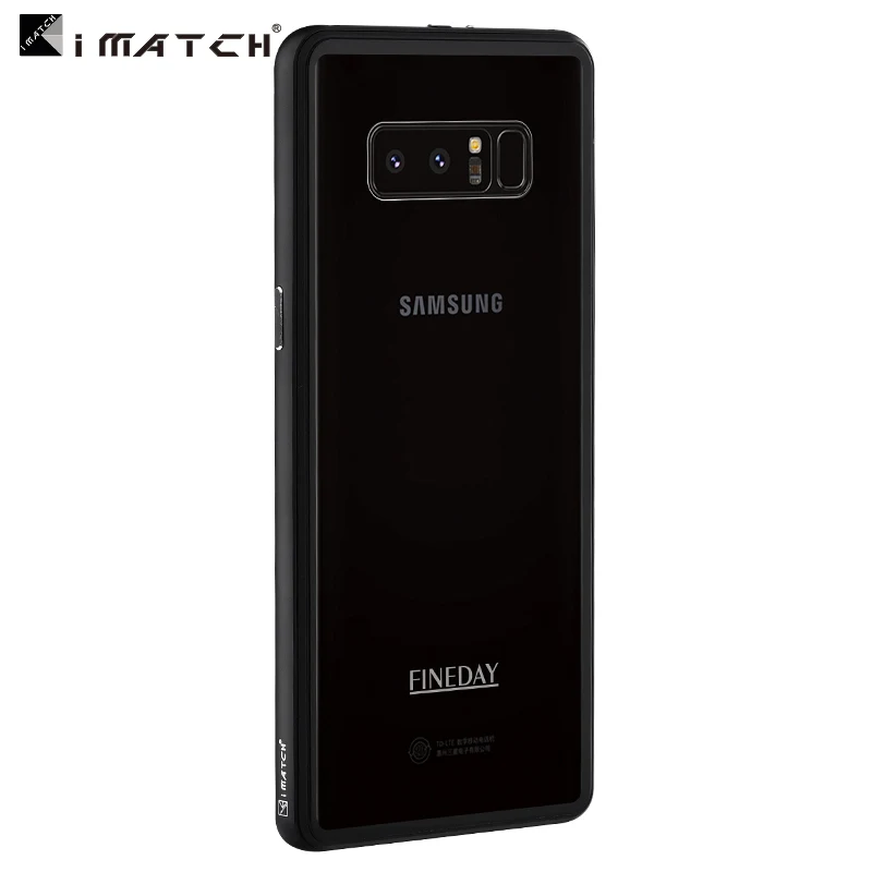 black Для samsung Galaxy Note 8 чехол Роскошный 9H твердость прозрачное закаленное стекло крышка+ Алюминиевый металлический бампер набор чехол для телефона s Note8 - Цвет: black