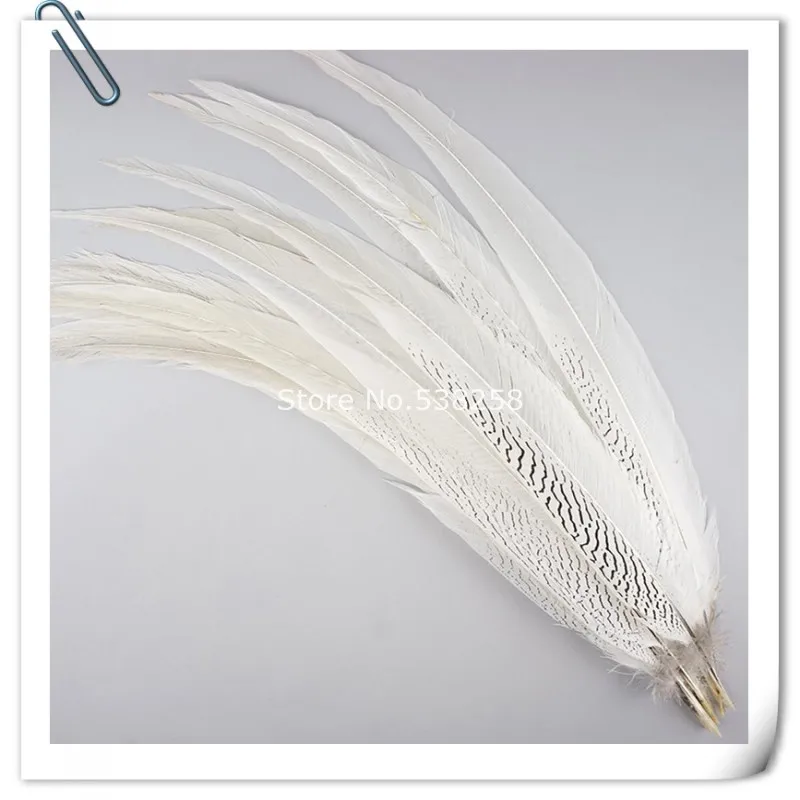 Серебряные перья фазана 75 80 см натуральный чистый белый цвет для творчества