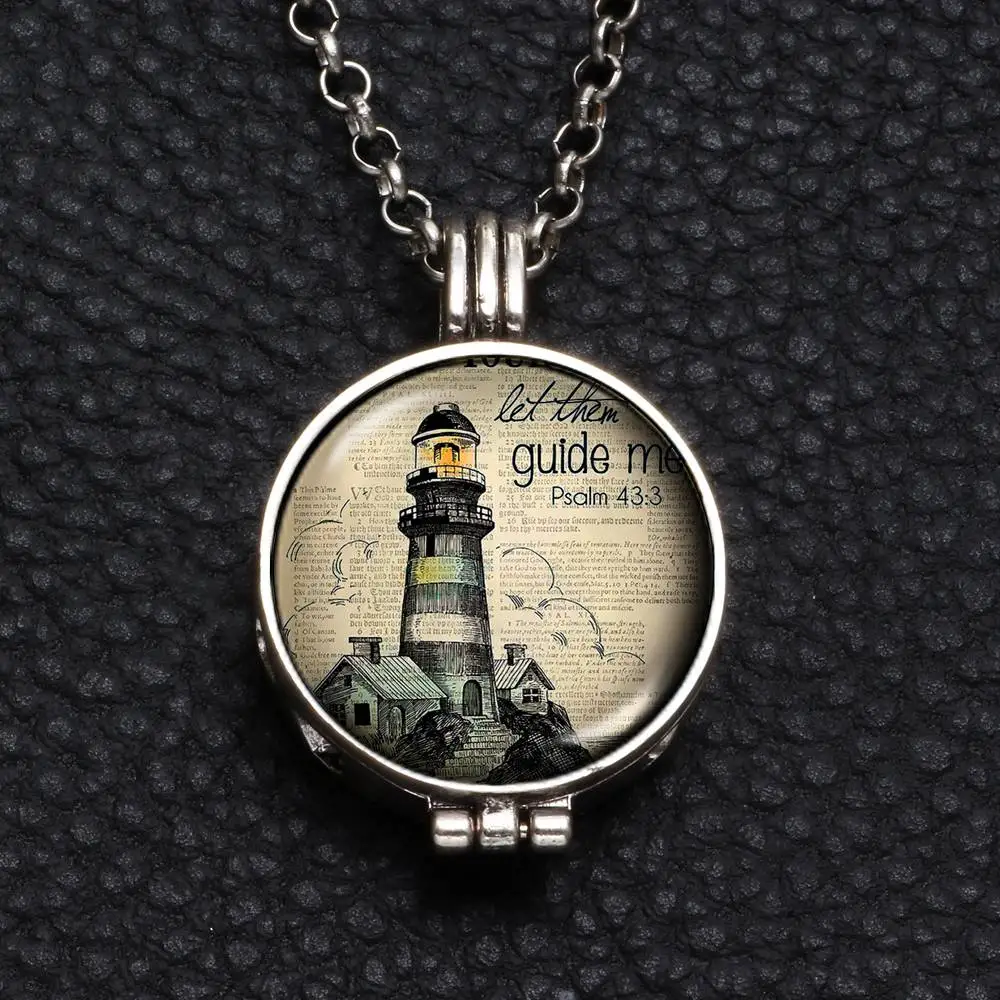Perfume Aroma Pendant Necklace With Foam 25mm Glass Charms Lighthouse Multi Pattern For Man Women & Girl DZ1750|aroma pendant|aroma necklaceglass