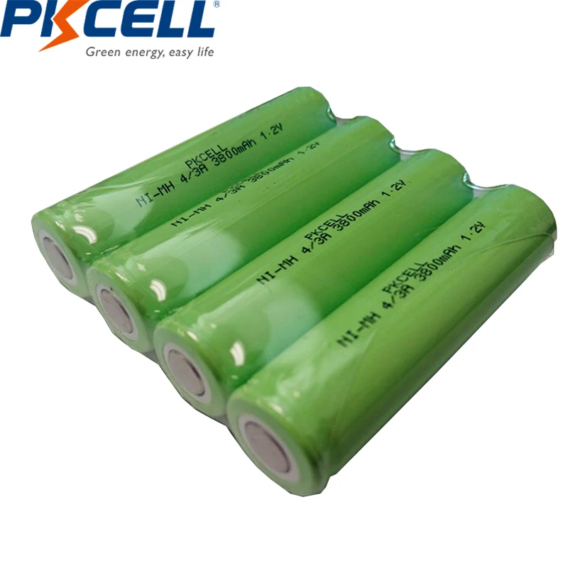 5 шт. PKCELL 4/3A 3800mAh 17670 18670 1 2 V NiMH аккумуляторная батарея batetries Ni MH для пайки плоский