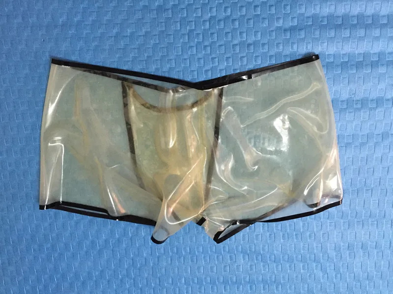 100% натуральные латексные трусы шорты прозрачные мужское нижнее белье| |