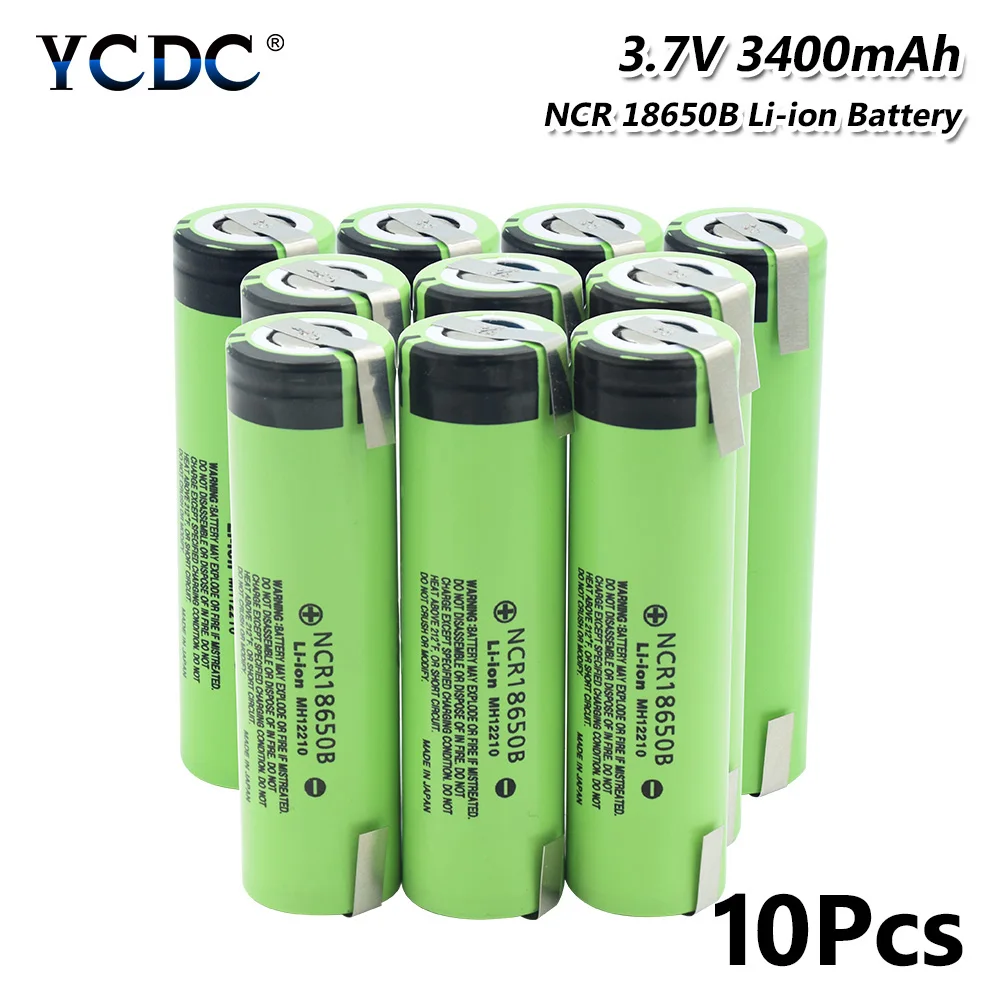 YCDC 3 7 V 18650 батарея фонарик батареи высокого стока 20A 3400mAh NCR 18650B аккумуляторная с DIY
