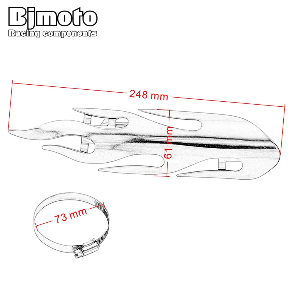 BJMOTO 9 дюймов Винтаж хром мотоцикл глушитель труба тепловой щит крышка защита для Yamaha Honda Suzuki