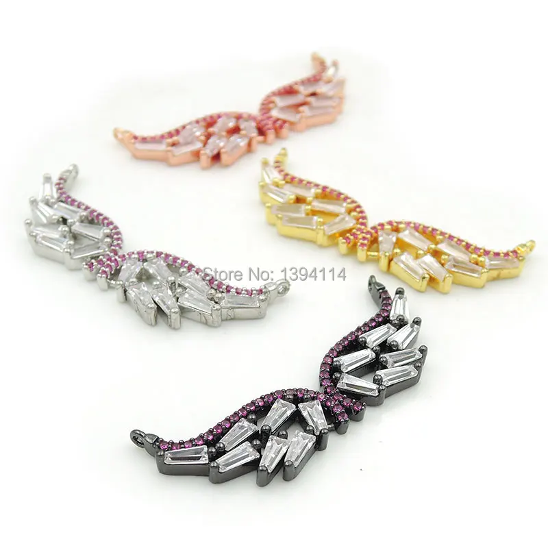 42*17*3 мм микро закрепка чистая и красная циркониевая Дуга из 2 Соединенных колец