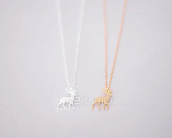 Изящные женские маленькие ожерелья и подвески в виде маргариток с милым оленем