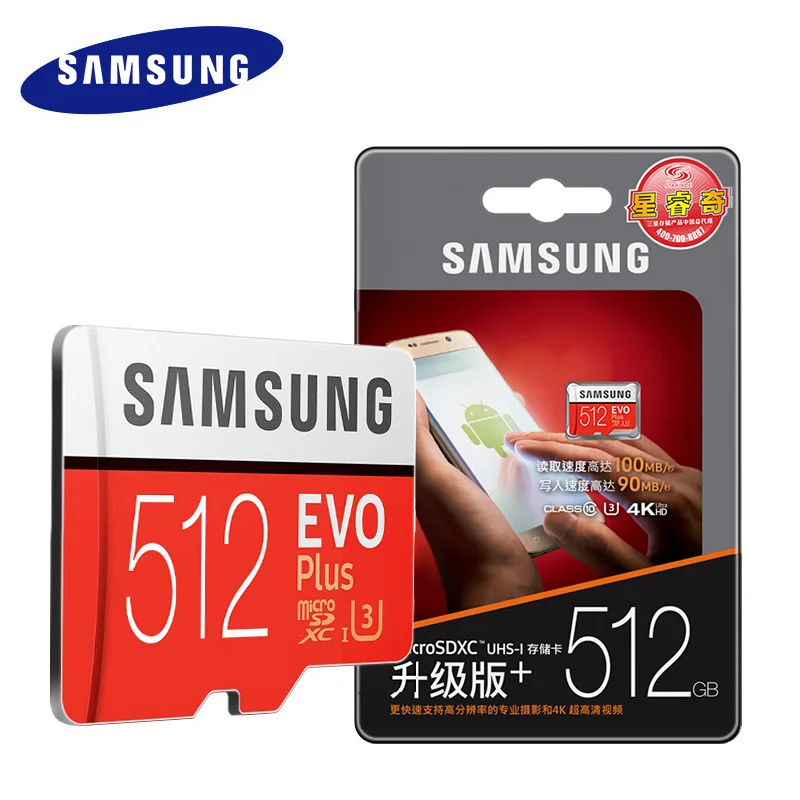 SAMSUNG, Оригинальная карта памяти Micro SD EVO Plus, класс 10 U3, 32 ГБ, 64 ГБ, 128 ГБ, 256 ГБ, 512 ГБ, Micro sd карта, флеш-накопитель, TF карты