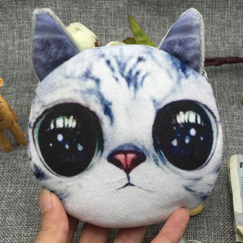 Новейший Детский Мини милый чехол на молнии с кошачьим лицом Детская сумочка для