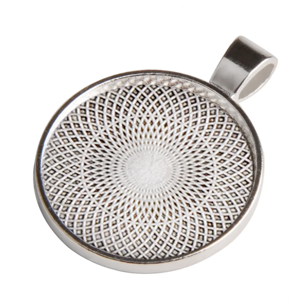 Antique Silver LFPU 10 шт 25 мм Стеклянные Кабошоны Настройки ювелирных изделий Аксессуары пустая Камея База лотки ободки ювелирные изделия подходят DIY ювелирных изделий - Цвет: Antique Silver