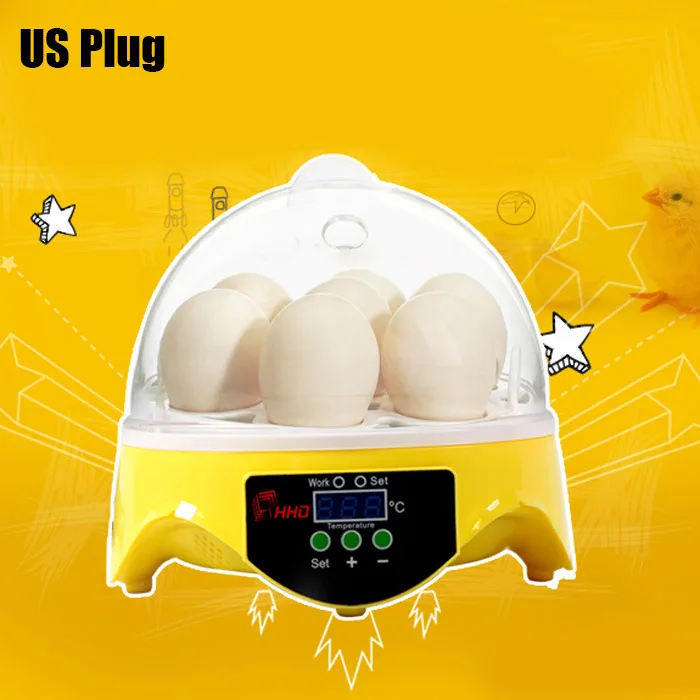 Mini 7 Eggs Incubator Fully Auto Digital For Farm LED Turning Chicken Duck Hatchers Egg Incubators Hatcher Machines | Дом и сад