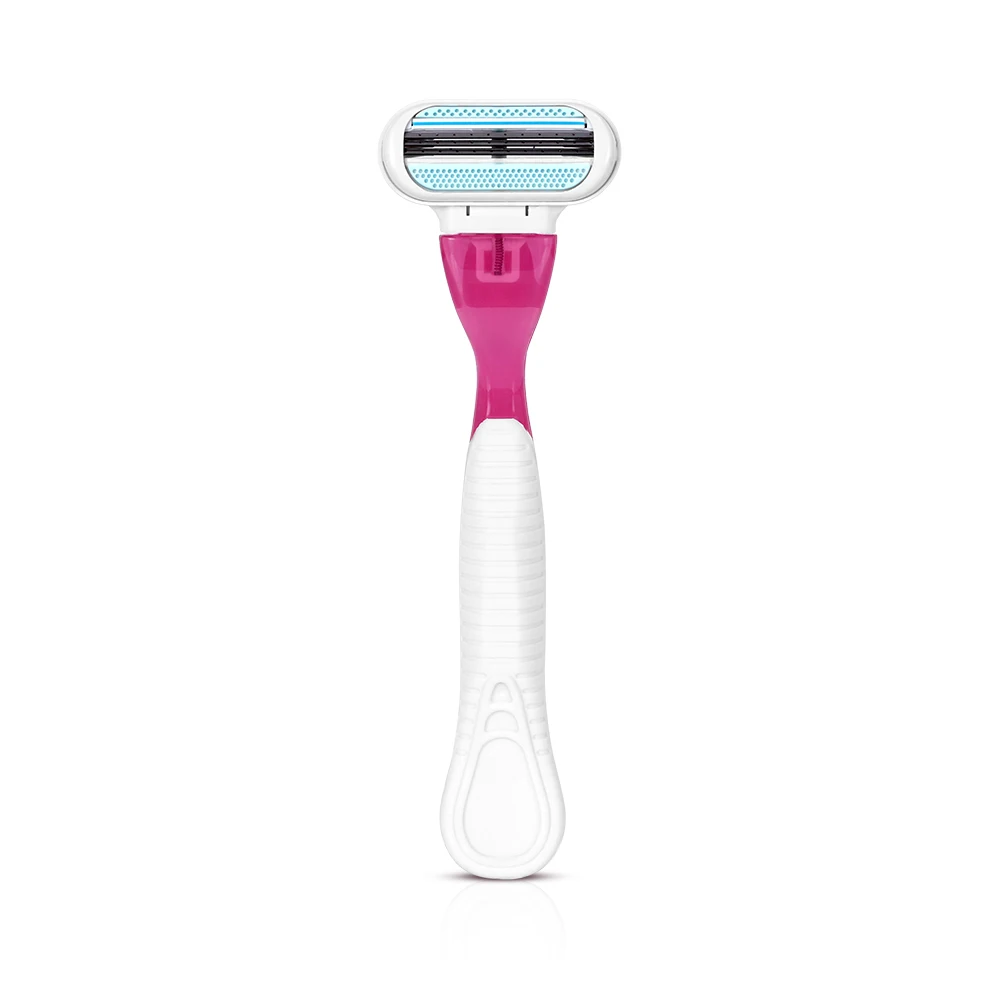 1 Razor Handle 4 Blades Manual Shaving Women Razors Blade Hair Safety Lady Head | Красота и здоровье
