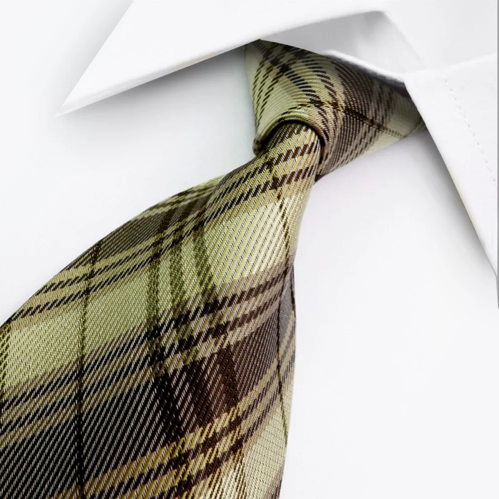 Шелковый мужчины шеи галстуки плед вера стиль классический деловых свадьба ну