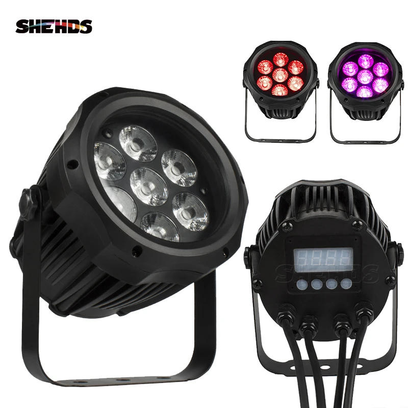 SHEHDS новый алюминиевый IP65 Водонепроницаемый 7x18 Вт RGBW LED Par свет для DJ клубного