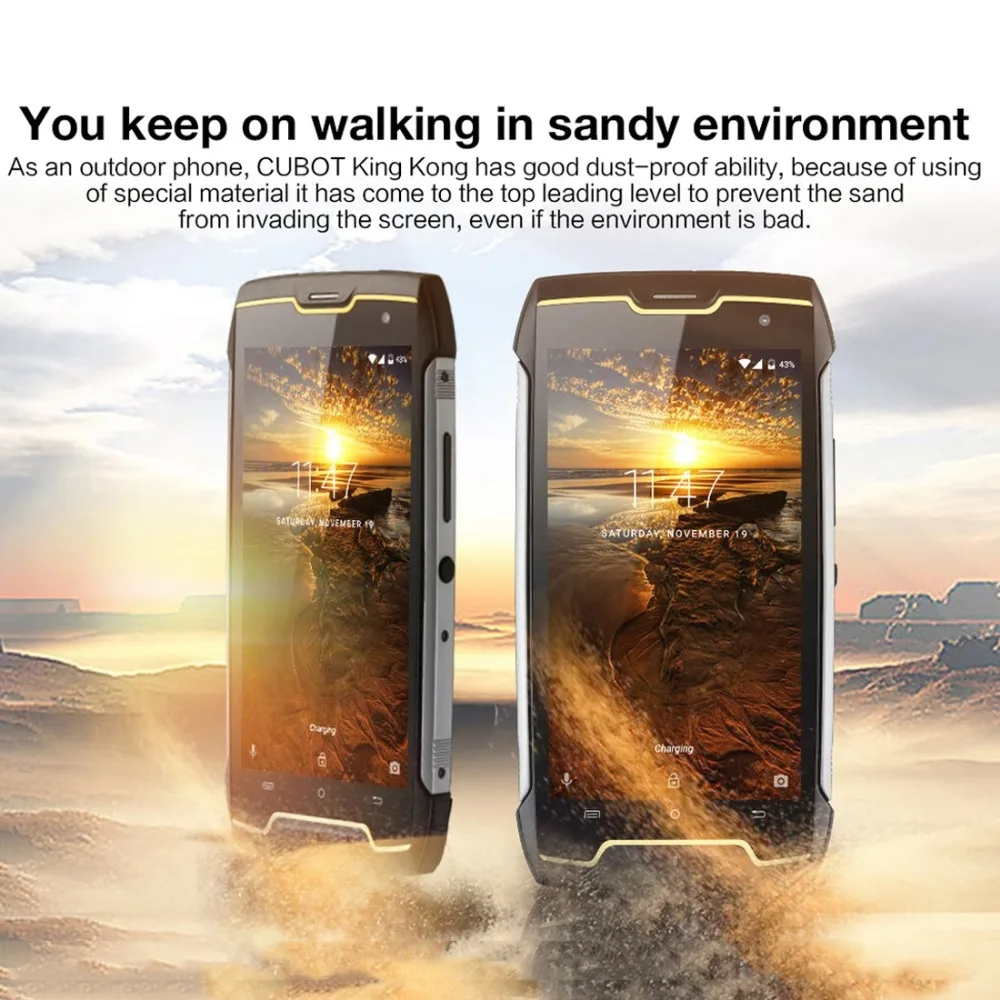 CUBOT Kingkong водонепроницаемый смартфон с IP68 4400 мАч Батарея 5 0 &quotAndroid 7 3G wcdma