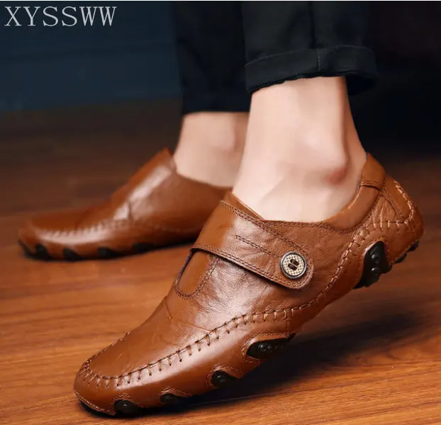 2017 New Arrival Fashion Men Flats Casual Shoes High Quality Genuine Leather Driving Brown Black Buckle | Обувь