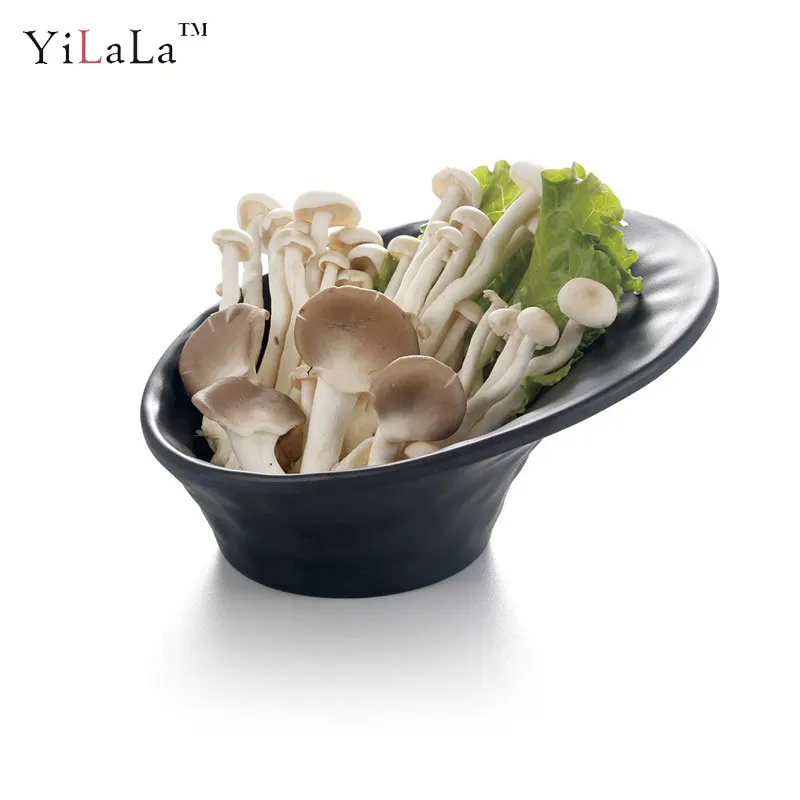 Yilala Пластик чаши меламин блюд Черный насыщенный Цвет посуда небьющаяся блюдо