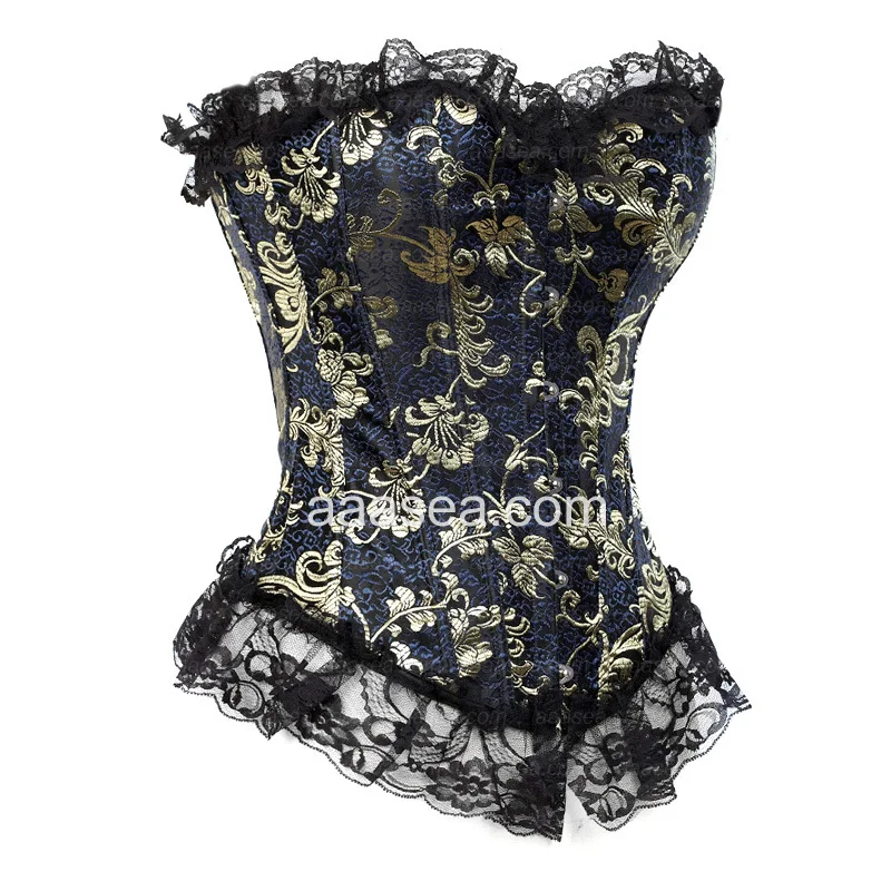 Атласная Вышивка кружево до Overbust Корсеты S-6XL для женщин Лидер продаж талии тренер