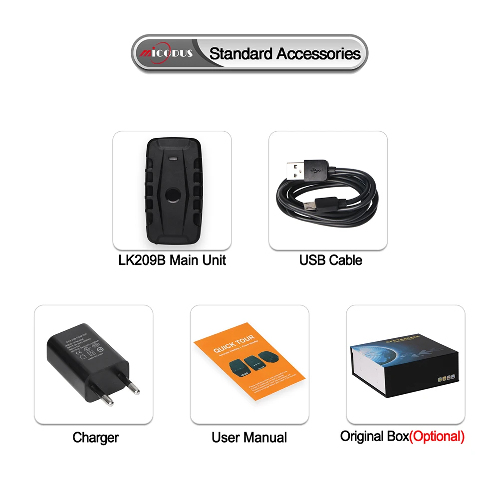Автомобильный GPS локатор LK209B GSM GPRS трекер батарея 10000 мАч 120 дней в режиме ожидания