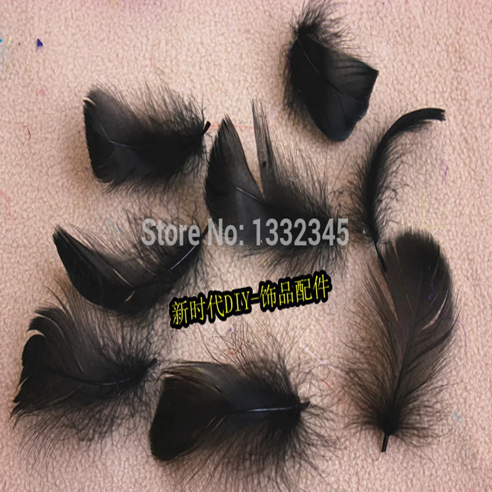 Оптовая продажа Бесплатная доставка 100 шт./черные перья 4 8 см шляпа из гусиных