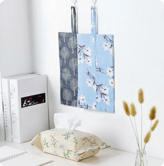1PC Cotton Linen Tissue Storage Bag Hanging Home Office Car Case Cover Container Towel Napkin Papers Box Table Decoration | Дом и сад