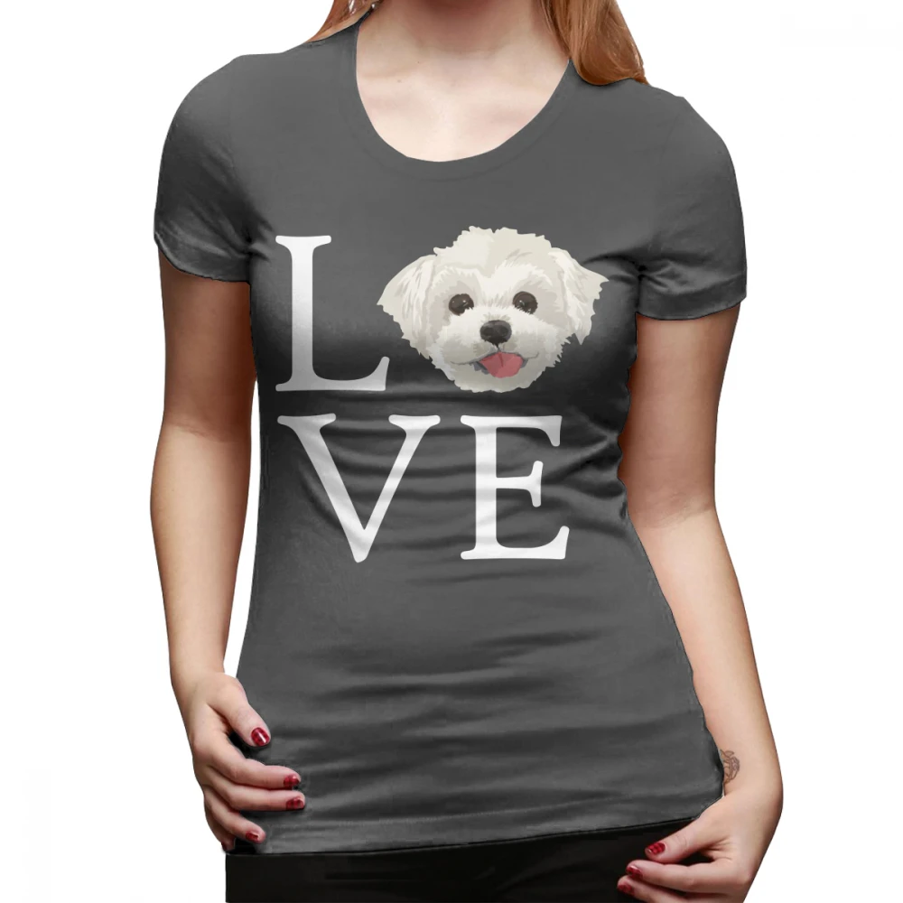 Футболка с Мальтийской собакой, футболка с надписью I Love Maltese Dog Lover, Милая футболка с собачьим лицом, большая женская футболка с коротким рукавом, графическая женская футболка