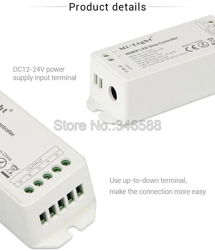 Светодиодная Mi. FUT044A RGBW Светодиодные ленты контроллер DC12V 24 V 6A/CH Max 15A с 2,4G Беспроводной полный сенсорный пульт дистанционного управления Wi-Fi Совместимость