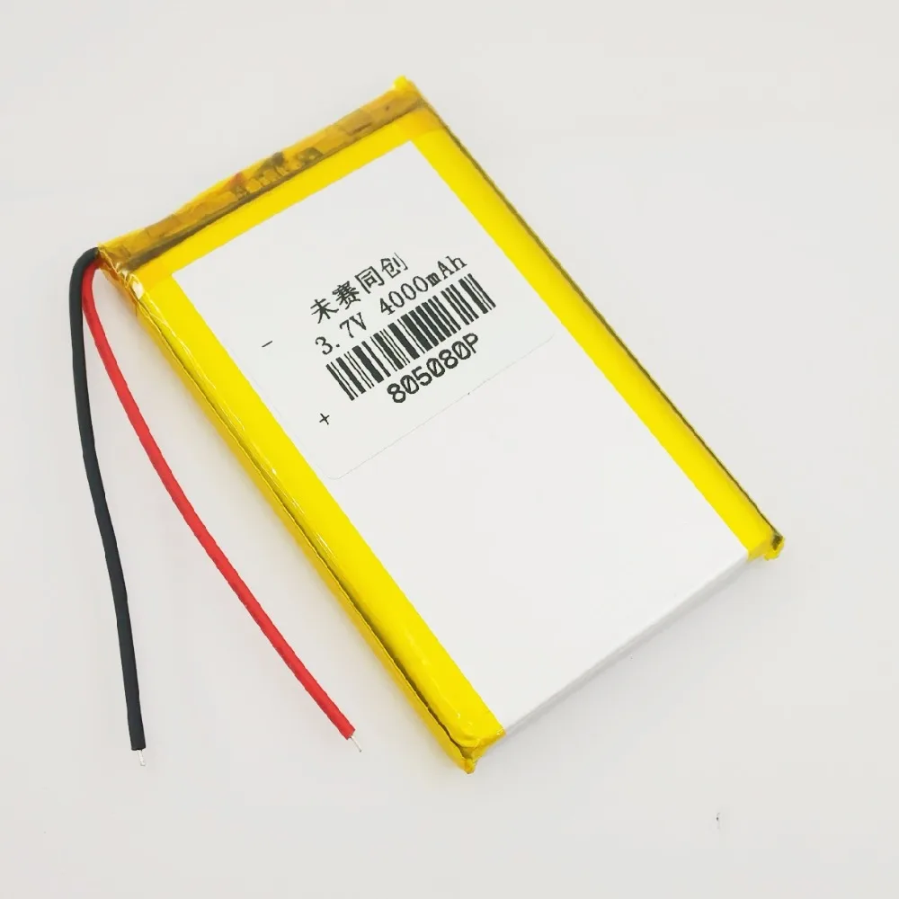 3,7 V литий-полимерная батарея 805080 4AH Мобильная зарядная лампа плоская литий-ионная батарея