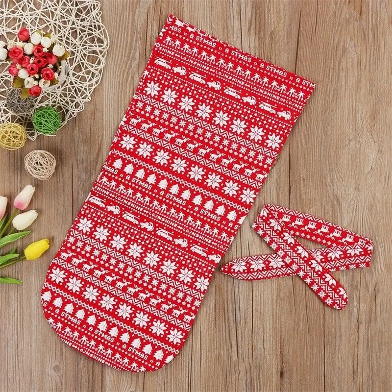 pudcoco Newest Arrivals Hot Infant Newborn Toddler Baby Lovely Xmas Swaddle Blanket Sleeping Muslin Wrap Headband Set | Мать и ребенок