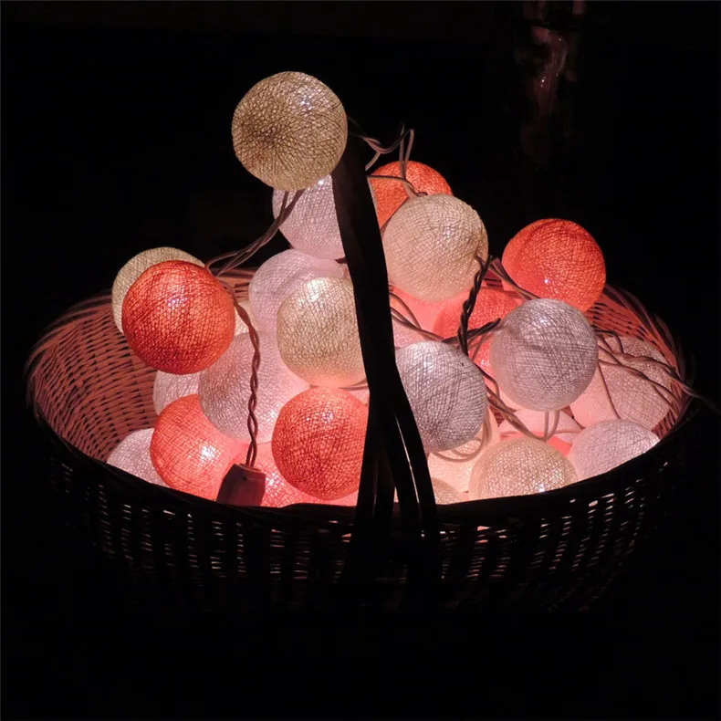 Смешанный оранжевый хлопковый шар на батарейках 110 В переменного тока сказочный