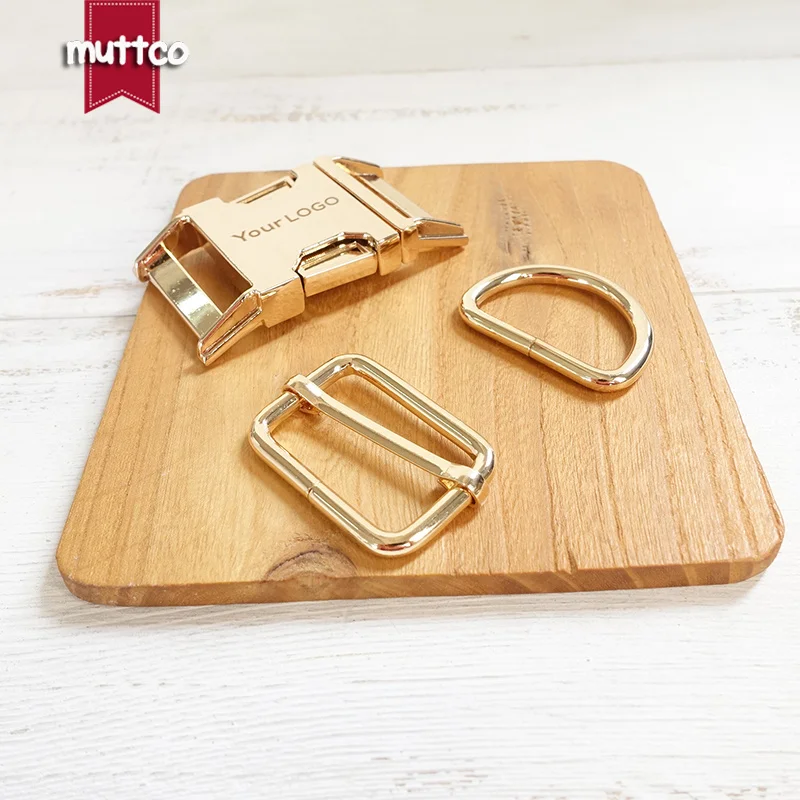 

(metal buckle+adjust buckle+D ring/set) personalized buckle engrave name phone number DIY puppy collar 3.0cm zinc alloy