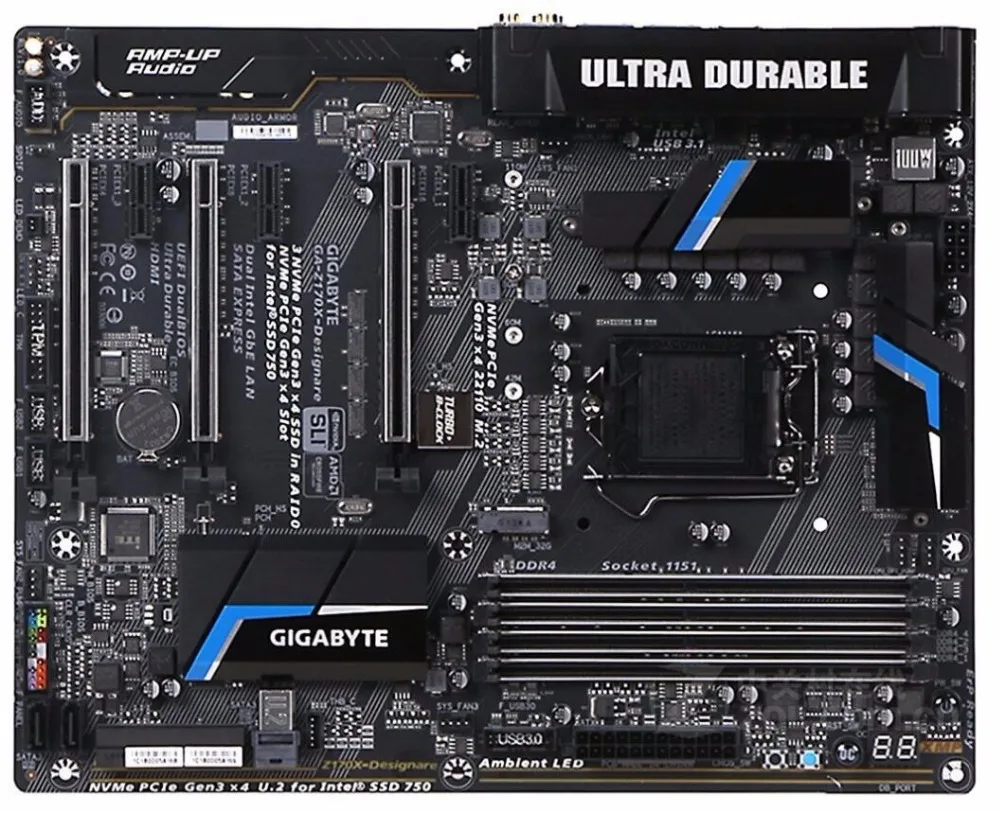 Для Gigabyte GA-Z170X-Designare Оригинал используется материнская плата Z170 разъем LGA 1151 DDR4