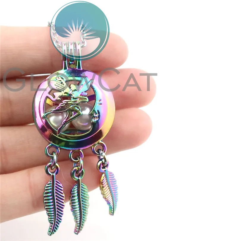 C800 Радуга Ловец снов Фея Луна лицо бусины клетка эфирное масло диффузор Oyster