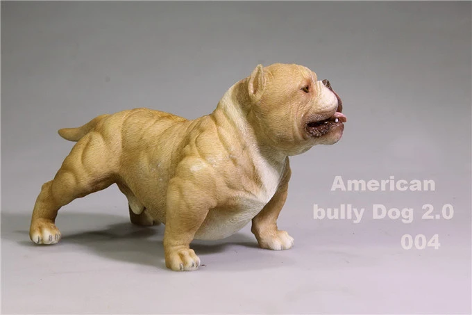 

American Bully Dog 1/6 Scale White/Sand/Brown/Black Pitbull Puppy Dog Animal Simulation Model Toy for 12" Action Figures