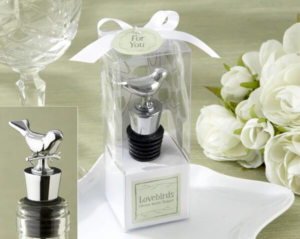 

Wedding Favor Gift 10PCS/LOT Metal Silver Love Bird Wine Bottle Stoper Party & Wedding Souvenirs