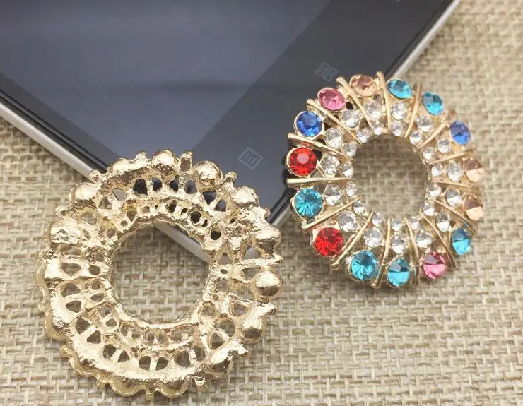 20 шт 33 мм разноцветный кристалл кольцо бусины кнопка для скрапбукинга ремесло DIY