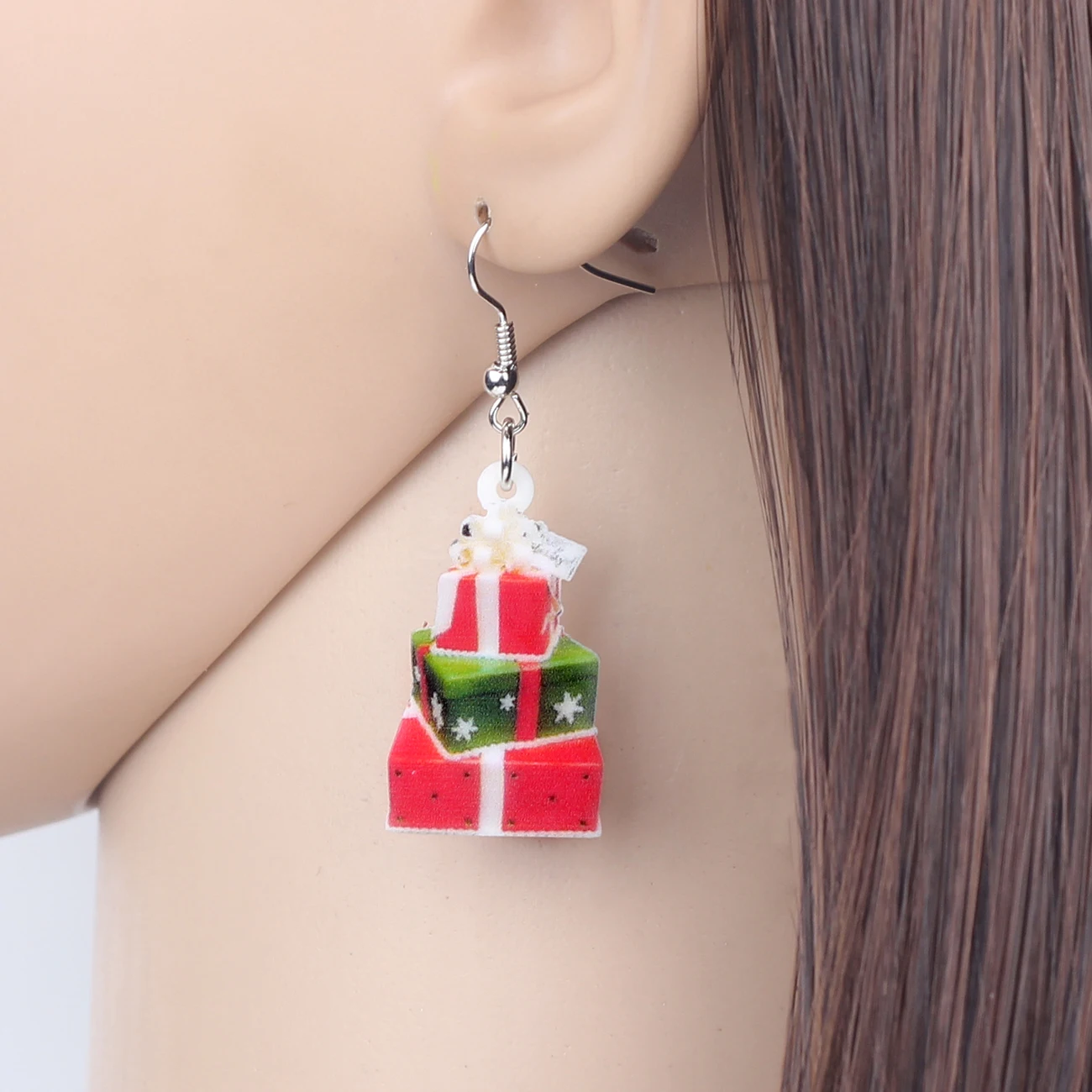 WEVENI акриловый подарок на Рождество серьги-подвески в форме капли рождественские