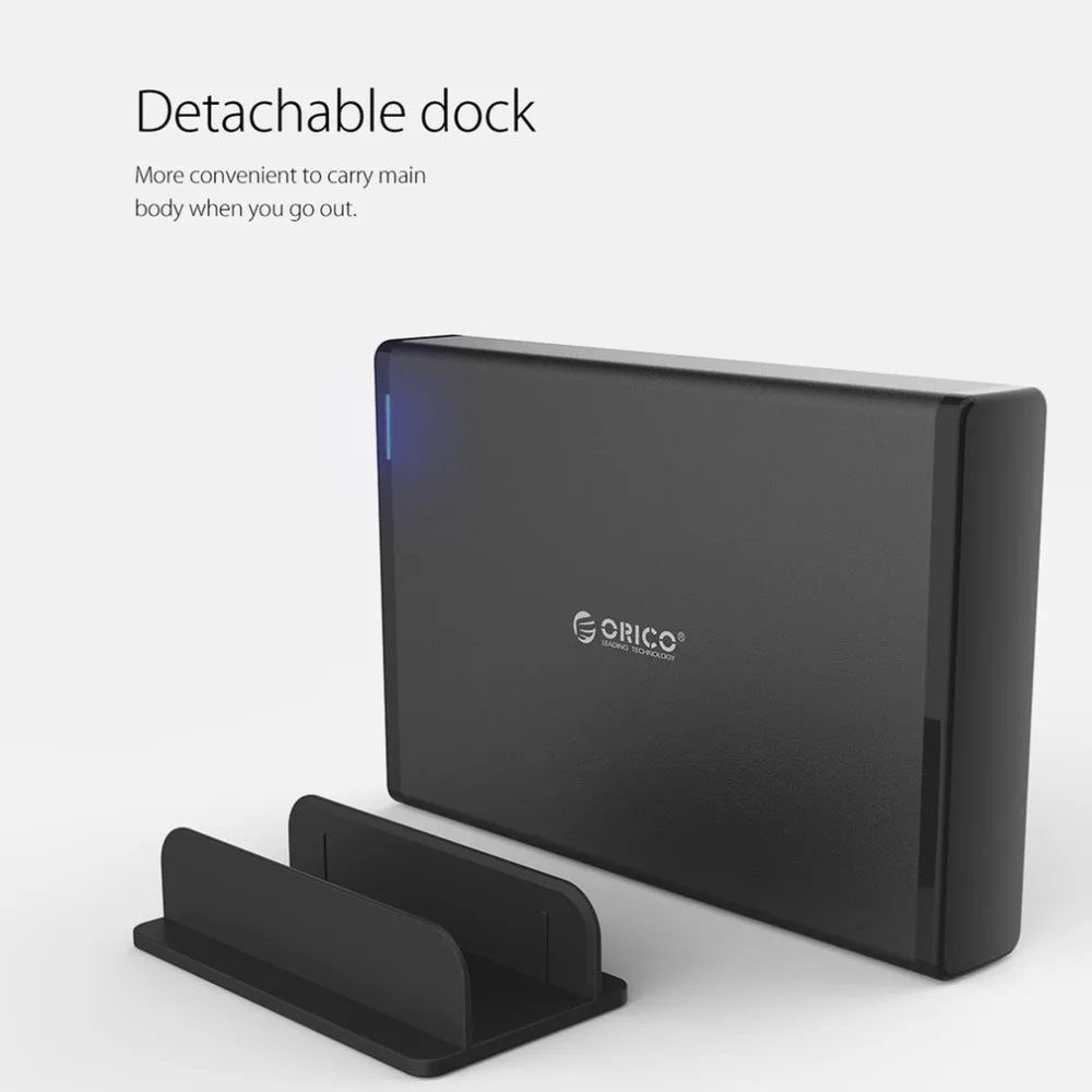 Orico 7688U3-BK USB3.0 мобильный жесткий диск Корпус 3,5 дюймов HDD корпус жесткий диск коробка для ПК ноутбук AU EU UK US Plug