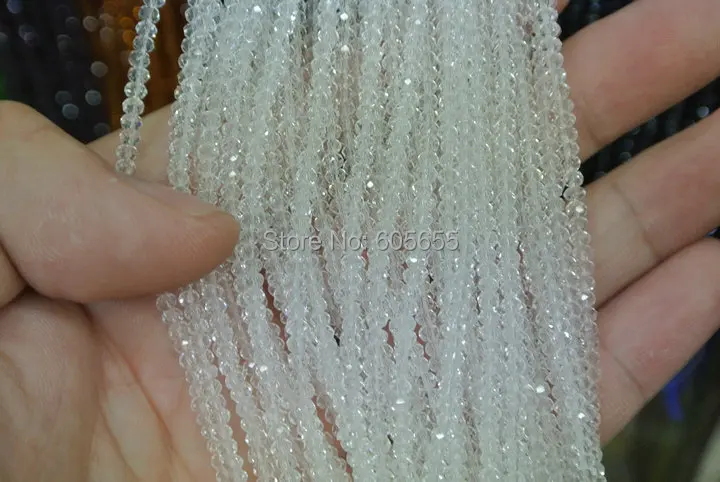 Граненые прозрачные стеклянные бусины 2 мм | Украшения и аксессуары