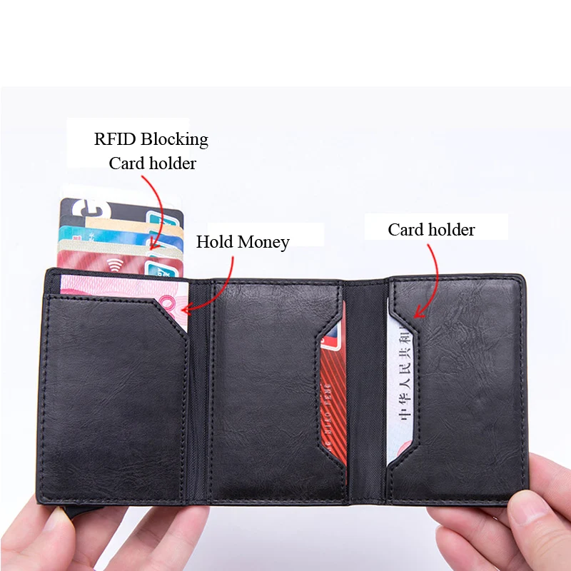 Мужской смарт кошелек с RFID блокировкой и отделением для монет|Мужские кошельки| |