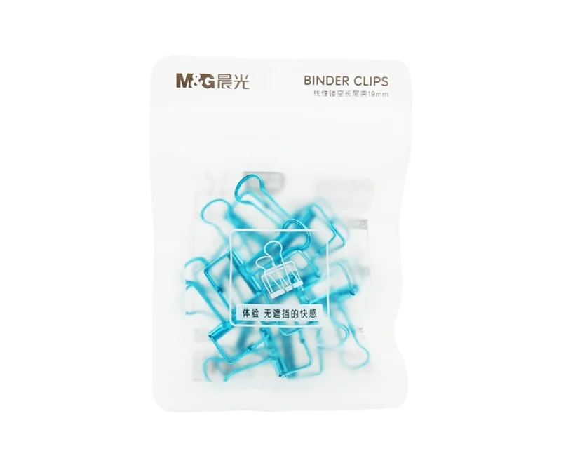 19mm Blue M& G 10 шт. креативные металлические зажимы цвета розового золота, милые зажимы для переплета Kawaii, для офиса, школьные принадлежности, скрепки, канцелярские принадлежности - Цвет: 19mm Blue