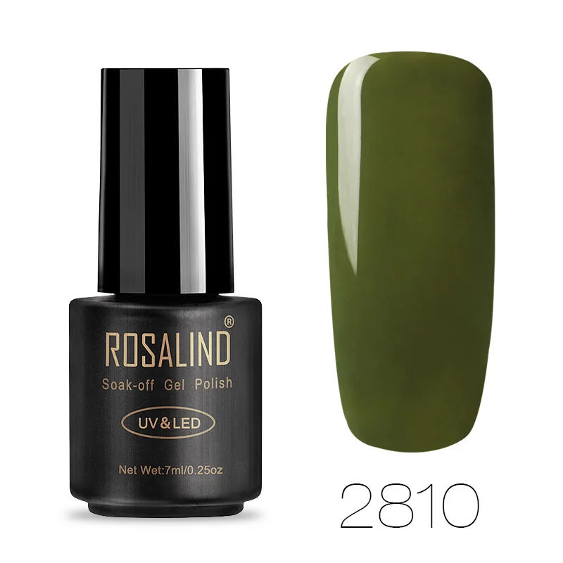 2810 ROSALIND УФ набор гель-лаков для ногтей для маникюра чистый цвет гель-лаки Hybird Nails Art полуперманентный замачиваемый Гель-лак - Цвет: 2810