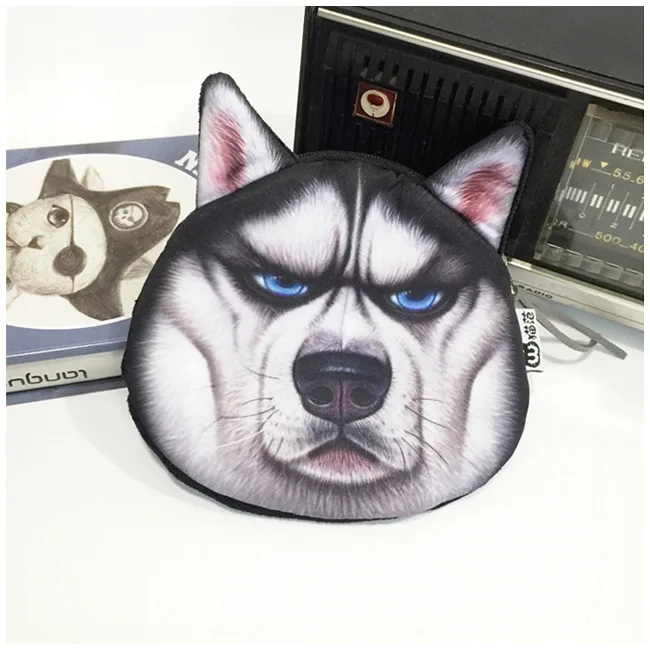 Бесплатная доставка! 1 партия = 8 шт.! Сумка для монет Fierce dog/маленький кошелек в