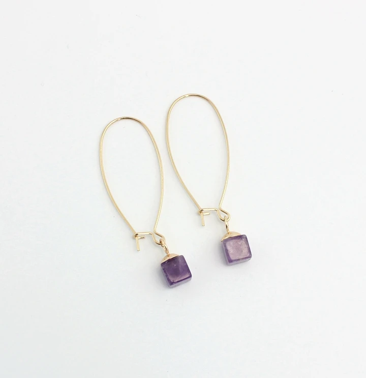 Маленькие квадратные Розовые и фиолетовые большие серьги подвески с крючком для