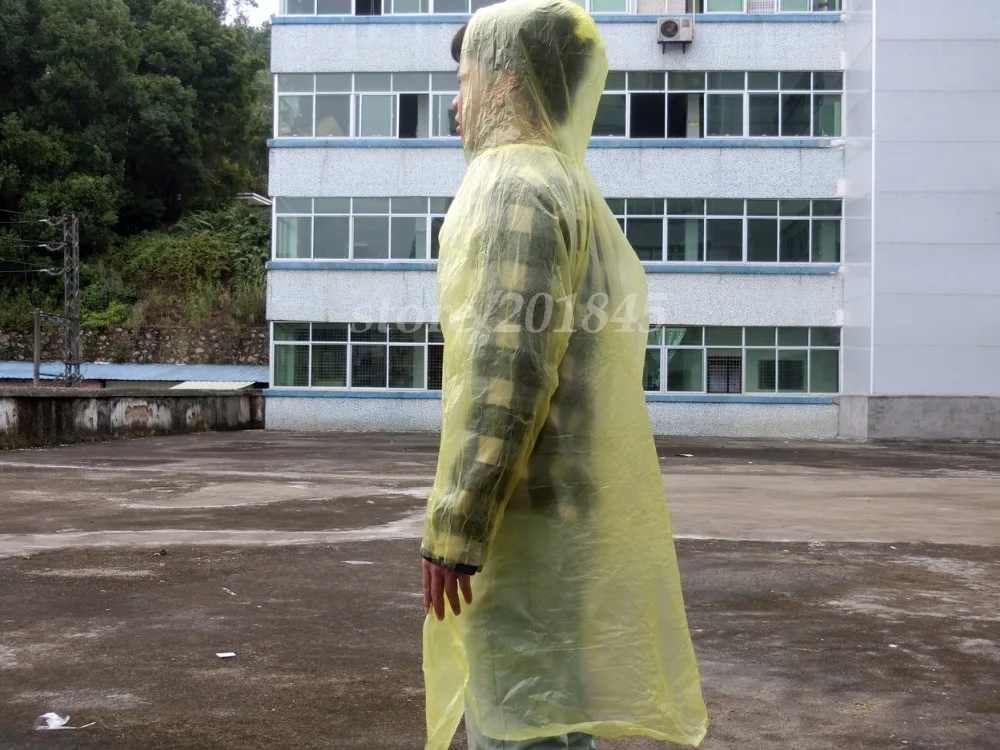 10 шт./упак. одноразовый дождевик P.E мягкое светильник пончо с крышкой прозрачное