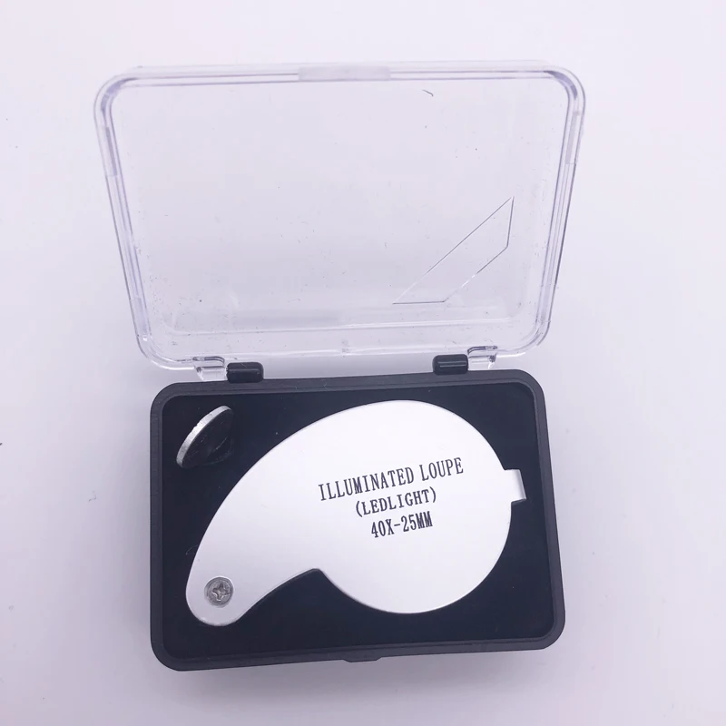 

40x 25mm Power Jeweler Illuminated Loupe LED Loop Magnifier Magnifing Glass