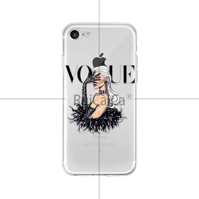 Ruicaica VOGUE Рождество девушка Coque Оболочка Чехол для телефона iPhone 5 5Sx 6 7 7plus 8 8Plus X XS MAX
