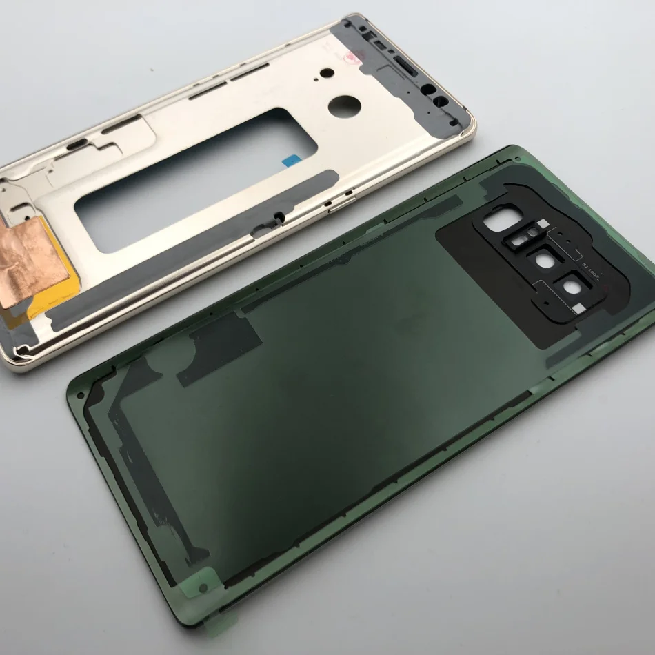 Note8 полный корпус чехол задняя крышка+ Передний экран стекло объектив+ средняя рамка для samsung Galaxy Note 8 N950 N950F N950FD